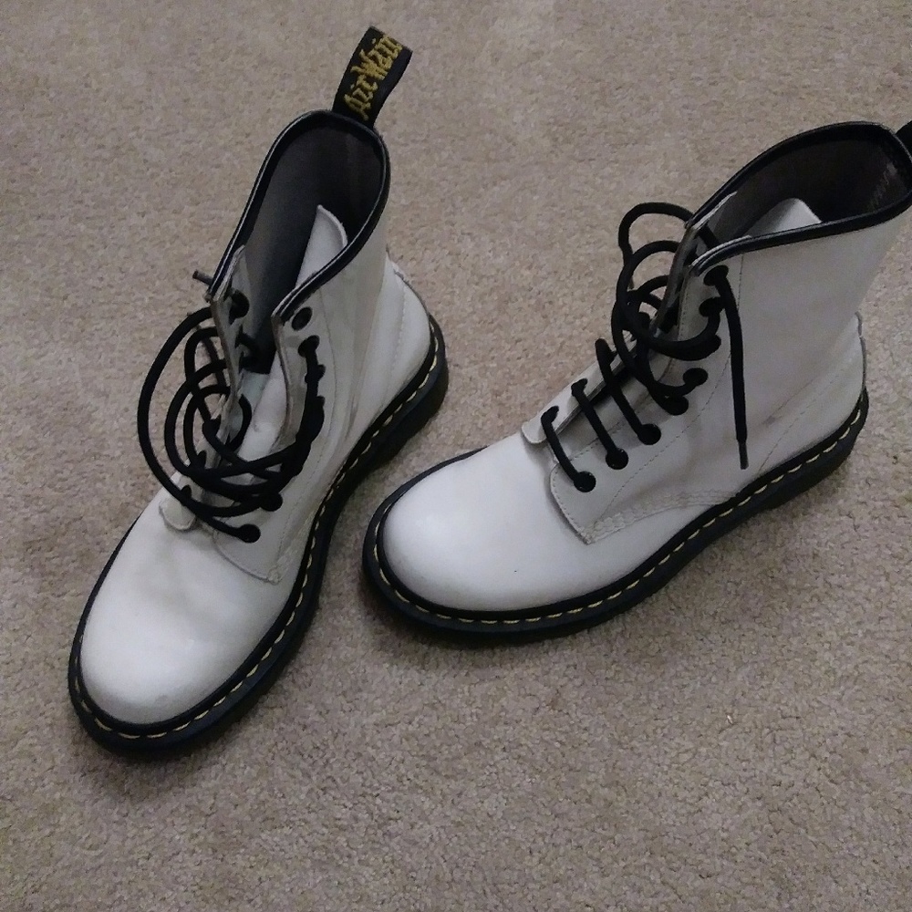 Doc Martens Airwair boots. White, size 7.